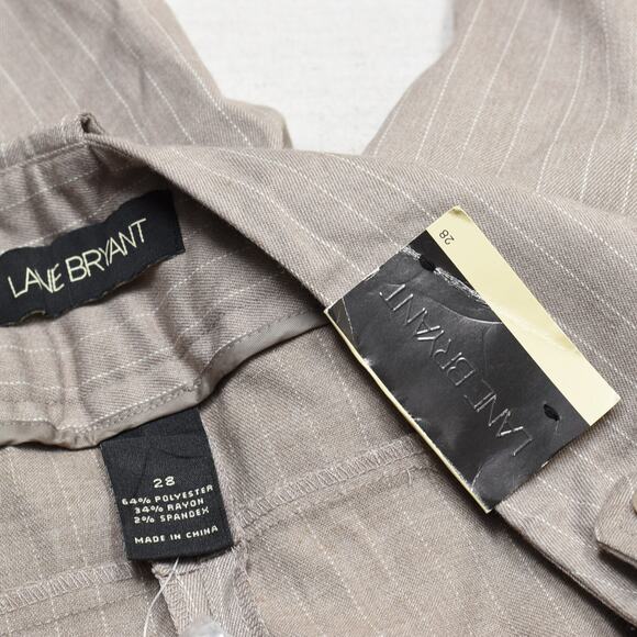 NEW Lane Bryant Women's Bermuda Shorts Striped Polyester Brown Plus Size 28 - Picture 7 of 8